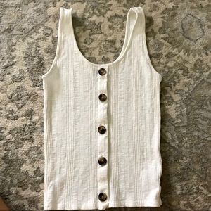 Cute AE ivory tank with button detail